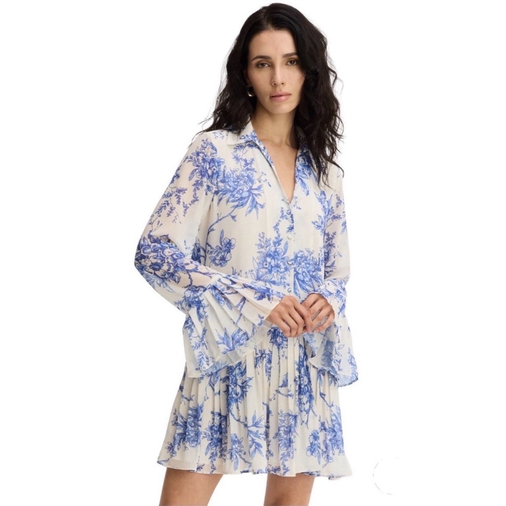 Alison New York Kate Blue Floral Mini Dress In Size XS
